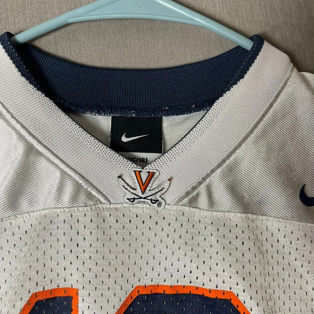 Virginia Nike Jersey Kids L White #16 NCAA Football EUC